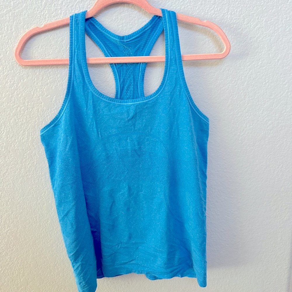 Blue size 10 lululemon race length tank